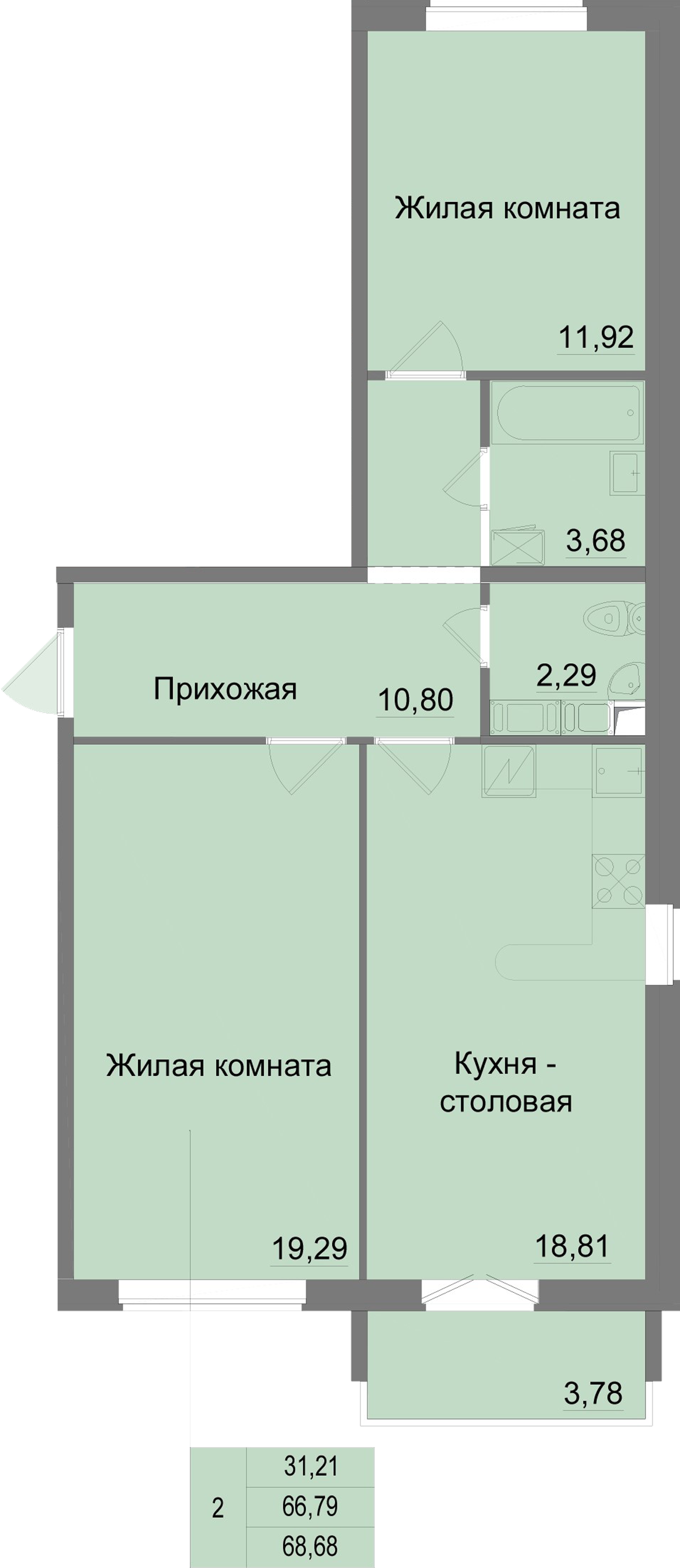планировка квартиры 69 м2
